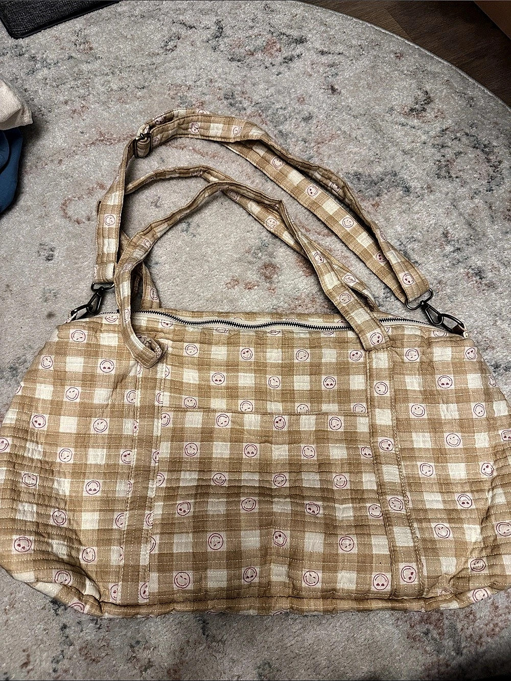 Aerie Checkered Smiley Tote